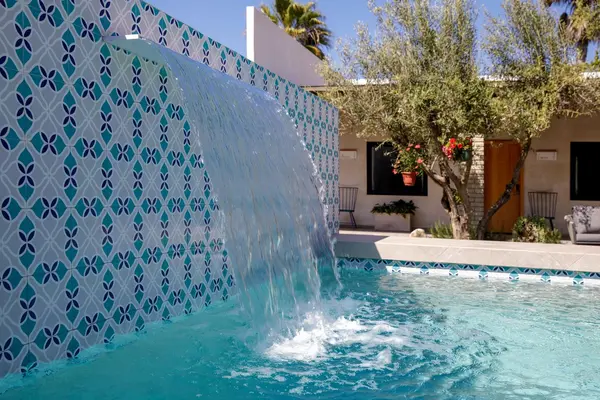 Waterfall to the pool